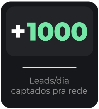Mais de 1000 leads por dia captados pra rede